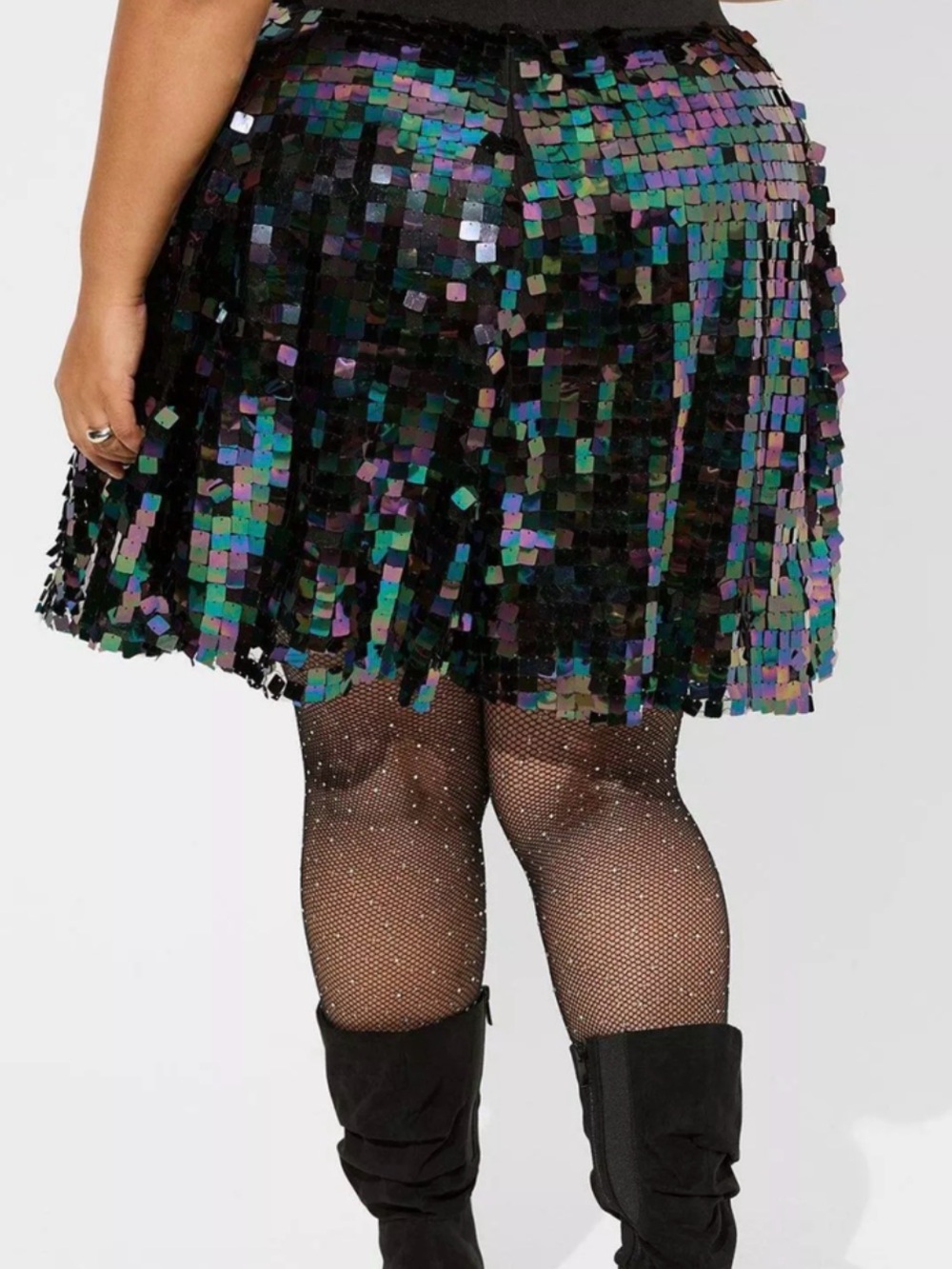 Torrid Oil Slick Sequin A-Line Mini Skirt Sz 3 NWT - Picture 3 of 6